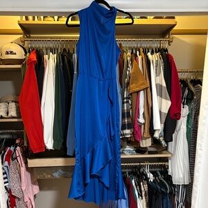 Elegant Blue Sleeveless Dress